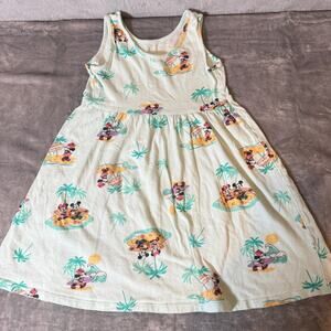 Disney Minnie Mouse Tropical Dress Girls Sleeveless Size 5T Beach Print